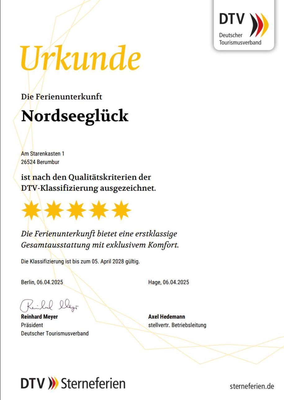 Ferienhaus Nordseeglueck Im Ferienpark Berumbur Eksteriør bilde